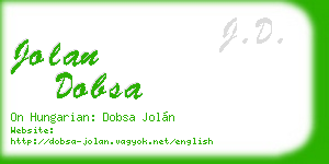 jolan dobsa business card